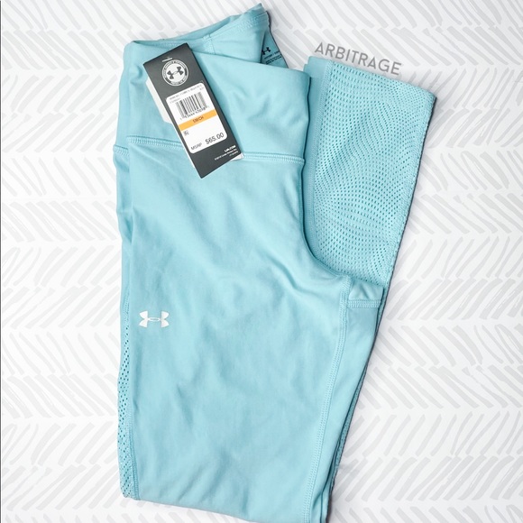 Under Armour Pants - Under Armour Heat Gear Light Blue Crop Leggings